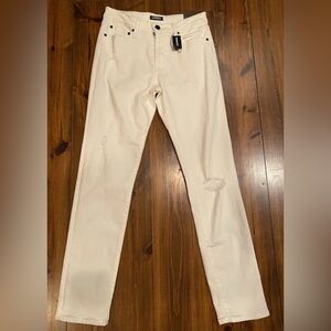 Express Men’s White Slim Ripped Hyper Stretch Jeans NWT Size 29x32